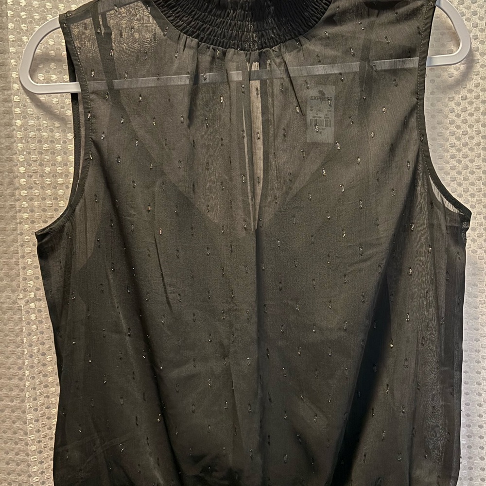 Express Black Mandarin Collar Blouse Size Medium